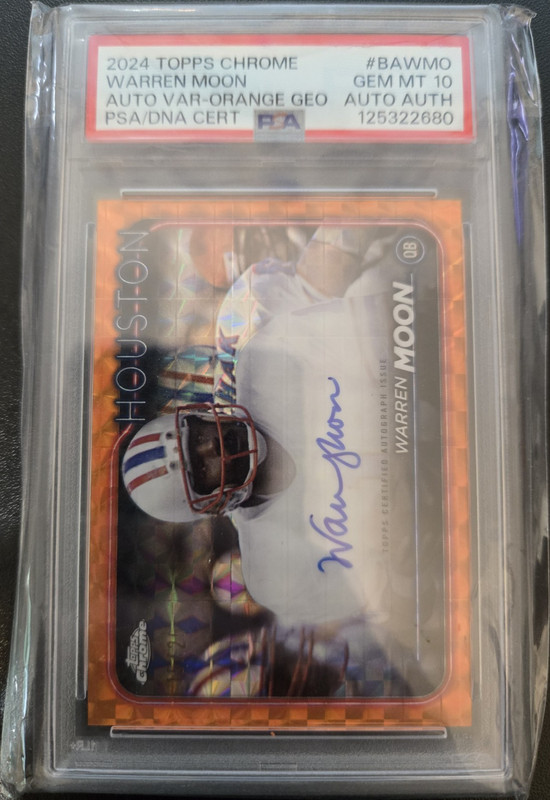 POP 1 PSA 10 /25 2024 Topps Chrome Warren Moon Orange Geo Auto SSP #BA-WMO