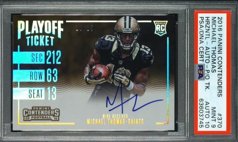 2019 Michael Thomas PSA 9 Auto 10 Panini Contenders Playoff Ticket Saints /25