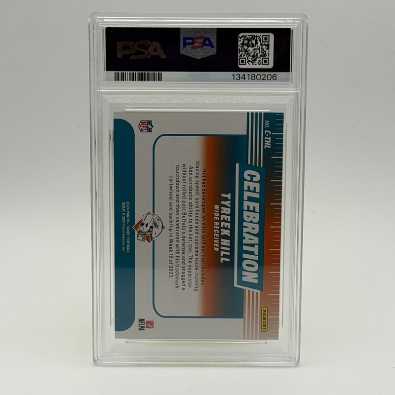 2024 Tyreek Hill Numbered /10 Miami Dolphins Celebration-First Down #CTHL PSA 9 view 2