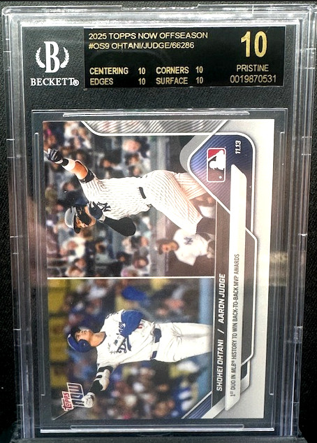 2025 TOPPS NOW OFFSEASON #OS9 OHTANI/JUDGE BGS 10 BLACK LABEL