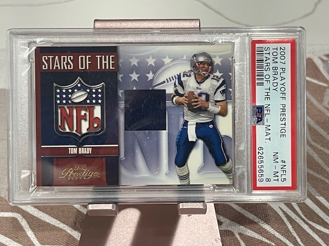 2007 Playoff Prestige Stars of the NFL - Tom Brady #NFL-5 PSA 8! view 2