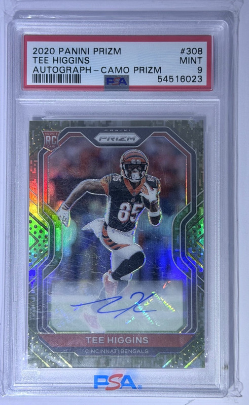 2020 Prizm #308 Tee Higgins CAMO PRIZM Auto /25 - PSA 9  (POP 5-No higher grade)