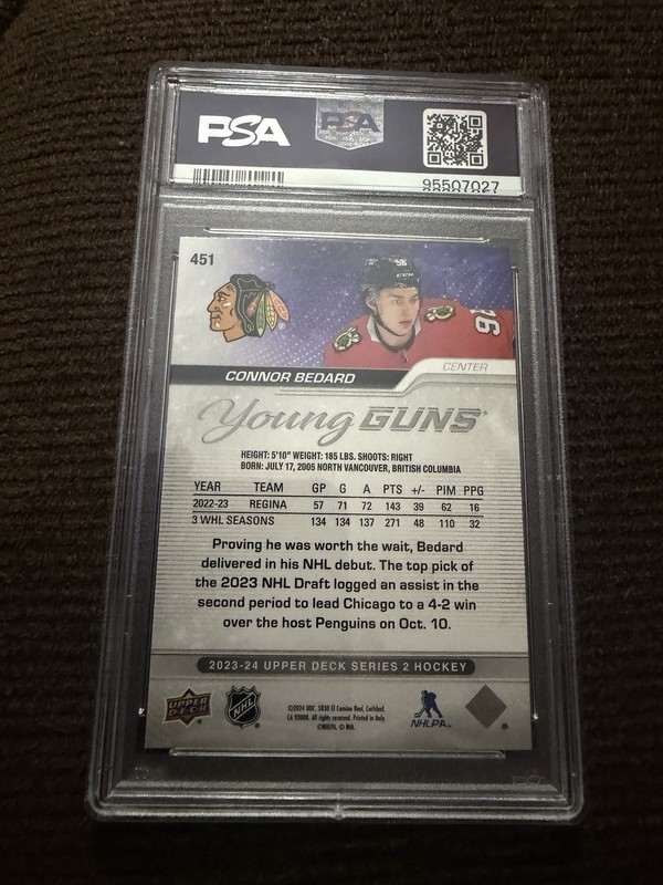 2023-24 Upper Deck Series 2 - Young Guns Connor Bedard #451 (RC) view 2