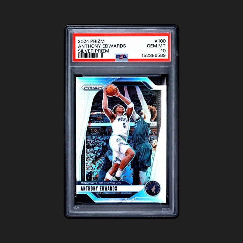 Anthony Edwards 2024-25 Panini Prizm #100 Silver Prizm PSA 10