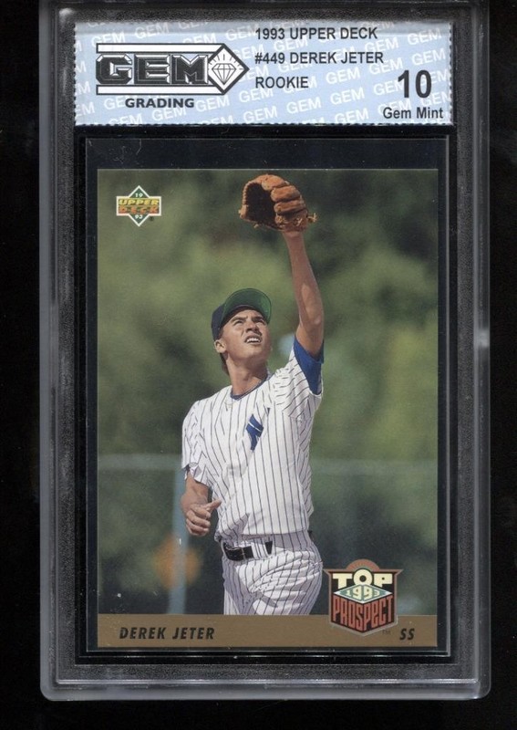 Derek Jeter Rookie 1993 Upper Deck #449 RC Card MLB New York Yankees GEM MINT 10