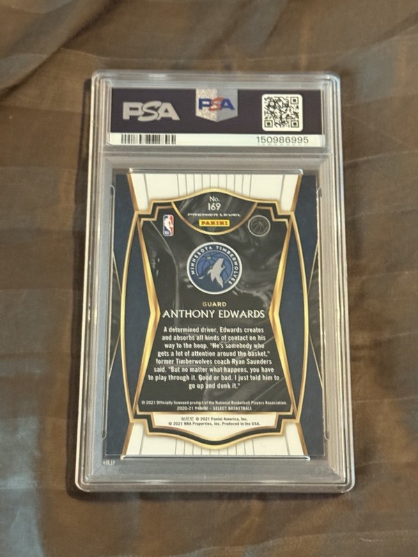Anthony Edwards 2020 Select Blue #169 Psa 9 view 2