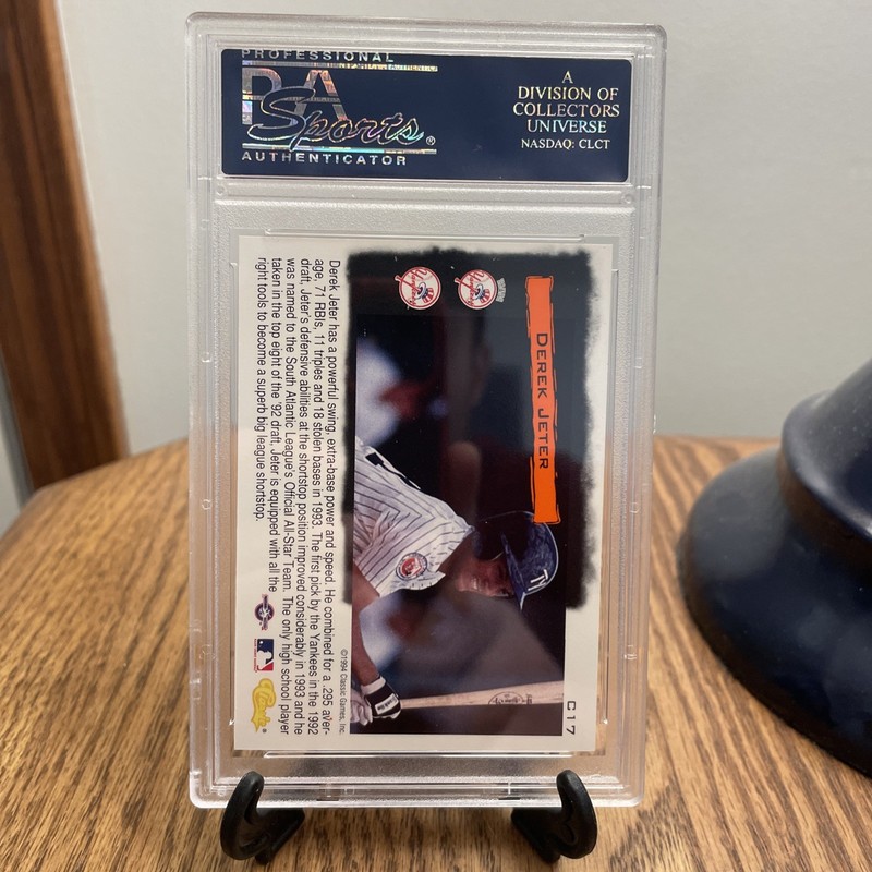 1994 Classic Cream Of The Crop Derek Jeter Rookie PSA 10 GEM #C17 Yankees view 2