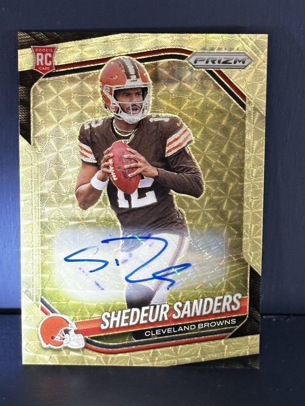 2025 Panini Prizm Shedeur Sanders RC Gold Vinyl Auto 5/5