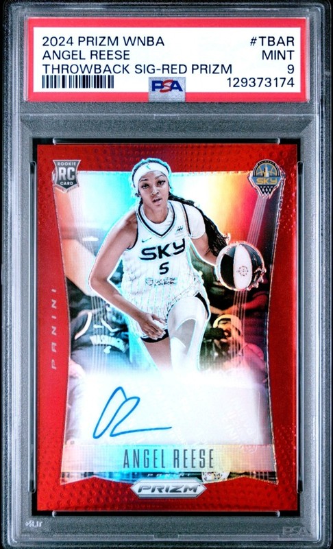 2024 Angel Reese PSA 9 Auto PANINI PRIZM WNBA THROWBACK SIGNATURE RED /99 
