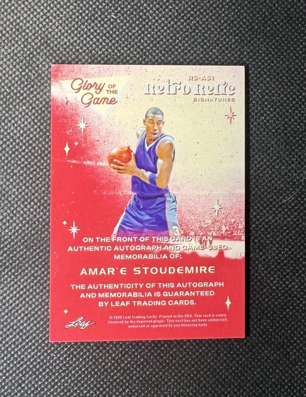 2025 AMAR'E STOUDEMIRE Leaf Glory of the Game Used Jersey /35 Relic Phoenix Suns view 2