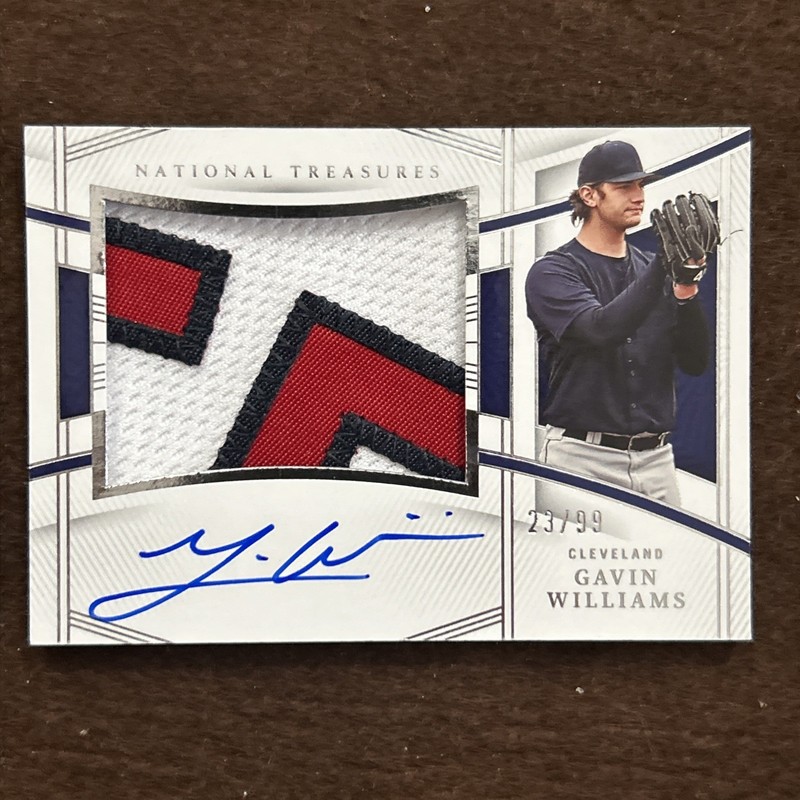 GAVIN WILLIAMS /99 AUTO 3 COLOR RELIC PANINI NATIONAL TREASURES 2023