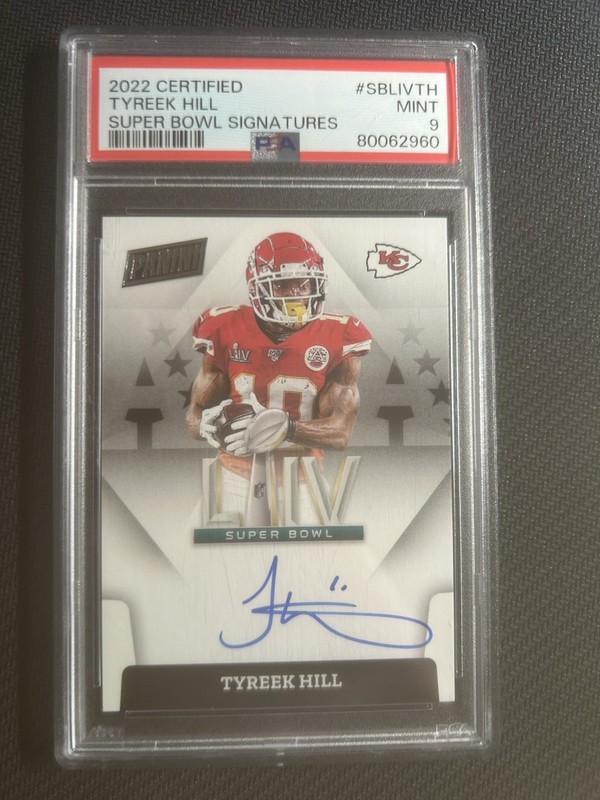 2022 Panini Certified Tyreek Hill #SBLIV-TH Autograph Super Bowl LIV PSA 9