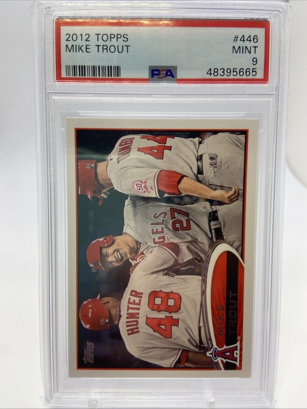 2012 Topps #446 Mike Trout Angels 1st Topps Base Card PSA 9 MINT