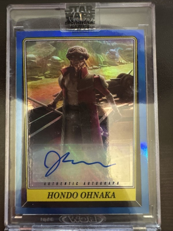2023 Topps Star Wars Signature Hondo Ohnaka Jim Cummings Auto Blue Foil /50 view 1