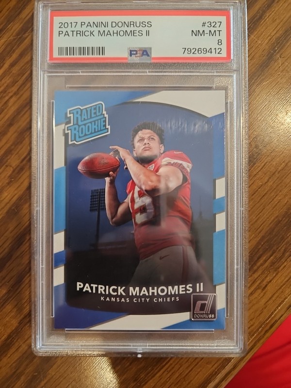 2017 Donruss Rated Rookie Patrick Mahomes Psa 8 view 2