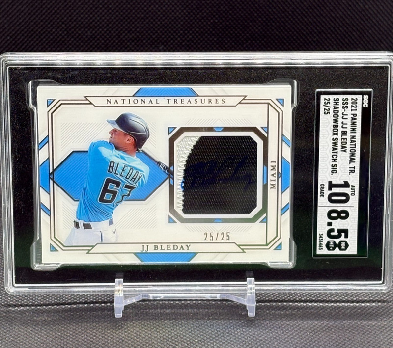 JJ Bleday 2021 Panini National Treasures Baseball Patch Auto 25/25 SGC 8.5 / 10