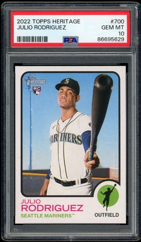 2022 Topps Heritage #700 Julio Rodriguez rookie PSA 10