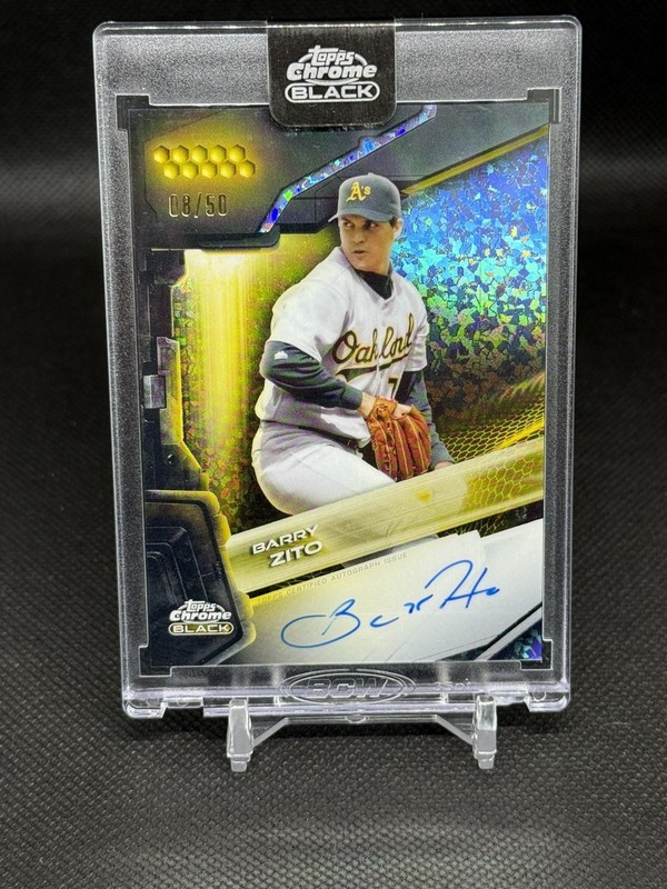 2026 Topps Chrome Black Barry Zito Encased Gold Auto /50 Athletics