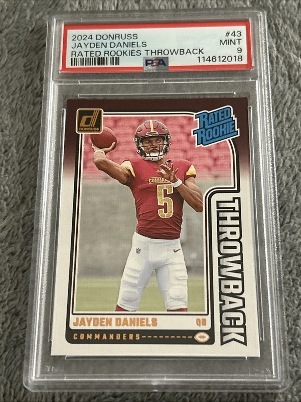 2024 Donruss Jayden Daniels Rated Rookies Throwback RC PSA 9 Mint