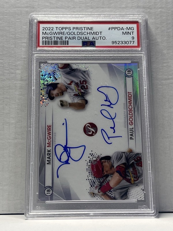 2022 Topps Pristine McGwire/Goldschmidt Dual Auto /25 PSA 9 LOW POP