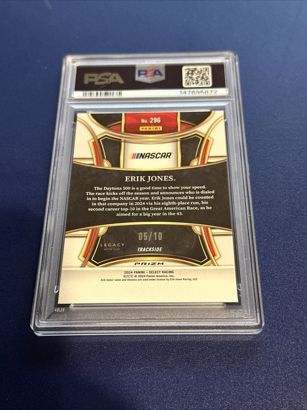 2024 Select NASCAR Gold Flash Erik Jones /10 PSA 8 POP 1 view 2