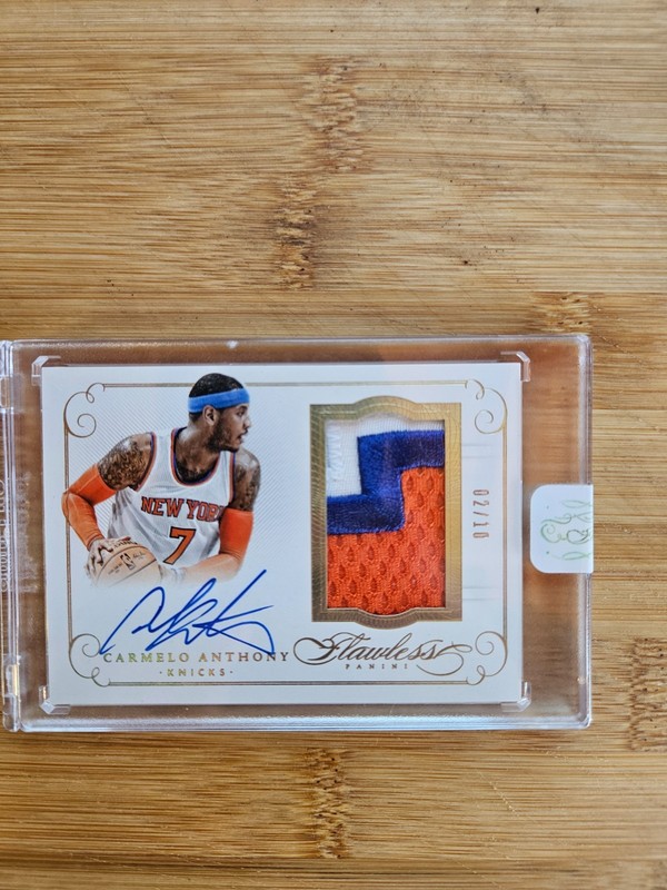 2014-15 Flawless Carmelo Anthony Game Used Patch Auto /10 Encased Knicks #PA-CA
