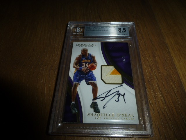 2016 Panini Immaculate Shaquille O'Neal #P-SHQ 2 Color Patch BGS 8.5 AUTO 9 /40
