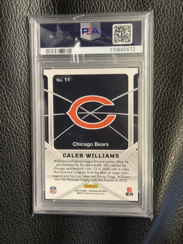 2024 Obsidian Caleb Williams Rookie Atomic Initials #11 PSA 10 Gem Mint Bears RC view 2