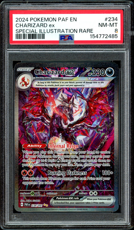 2024 POKEMON PAF EN-PALDEAN FATES SPECIAL ILLUSTRATION RARE CHARIZARD EX PSA 8