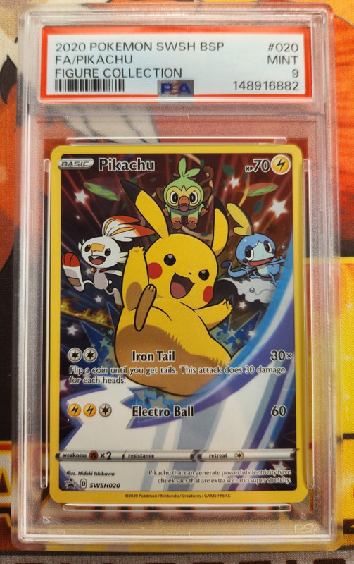 Pokemon Pikachu PSA 9 MINT 2020 SWSH020 English SWSH Promo Holo Full Art Figure