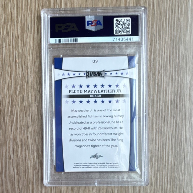 Leaf 2020 Special Release Stars Floyd Mayweather Jr. #09 PSA 10 Graded Insert view 2