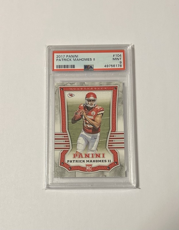 Patrick Mahomes 2017 Panini Rookie Card PSA 9 NFL Kansas City Chiefs