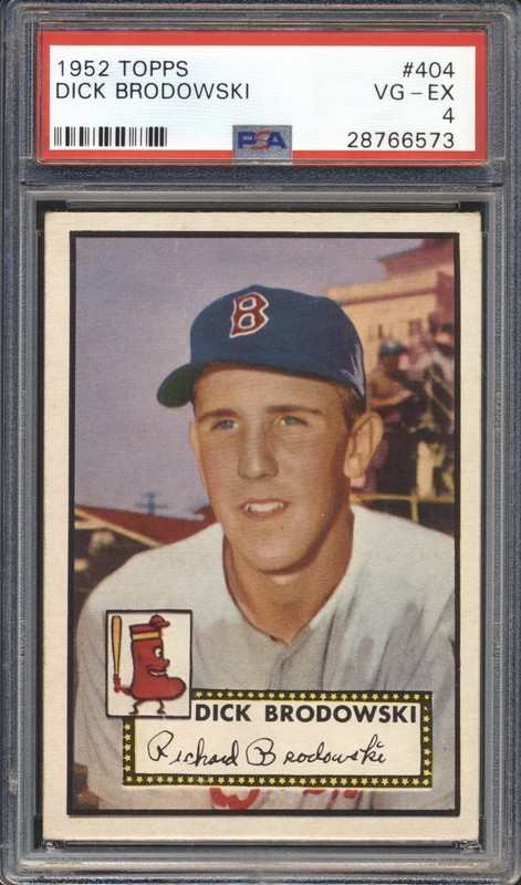 1952 Topps Baseball Dick Brodowski RC #404 PSA 4 RED SOX High Number (SET BREAK)
