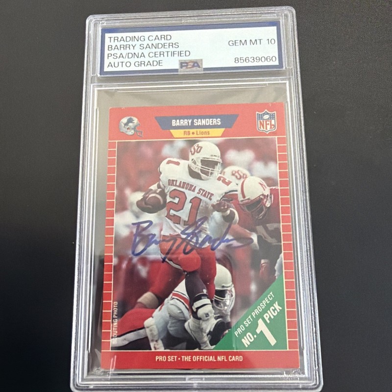 Barry Sanders Rookie “Pro-Set” PSA Auto 💎Gem Mint 10 🔥🔥🔥