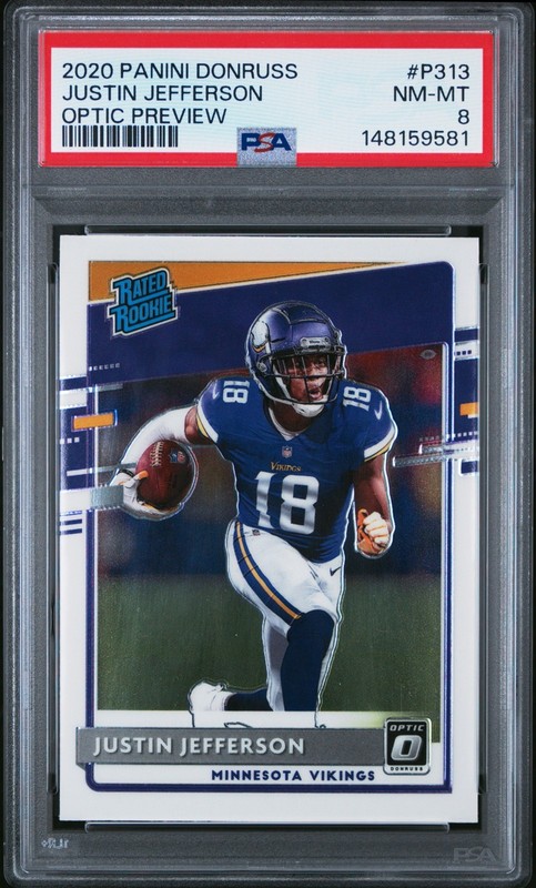 2020 Panini Donruss Optic Preview #P313 Justin Jefferson RC NM-MT PSA 8 *9581