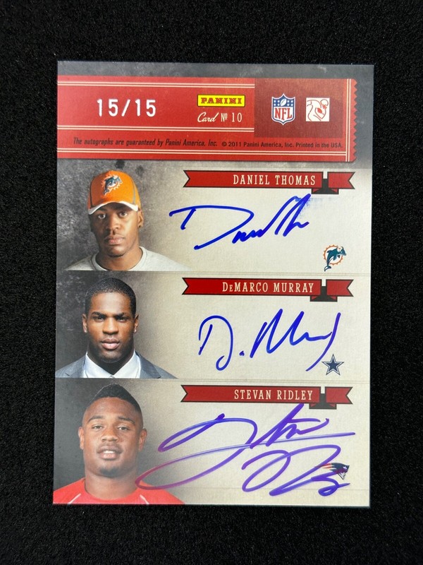 2011 National Treasures Pen Pals Auto #10 Williams, Vereen, LeShoure, Murray /15 view 2