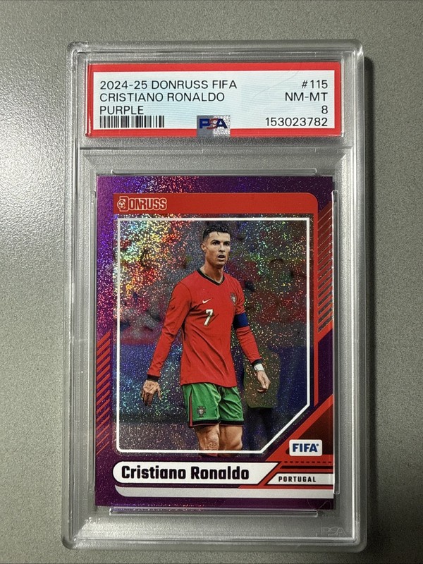 2024-25 Panini Donruss FIFA Cristiano Ronaldo #115 Purple /25 PSA 8