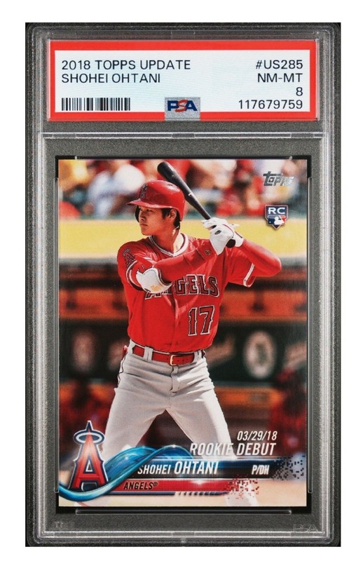 Topps 2018 Update Shohei Ohtani Rookie Debut #US285 RC PSA 8