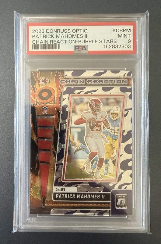 2023 Donruss Optic Chain Reaction Patrick Mahomes II Purple Stars /25 PSA 9