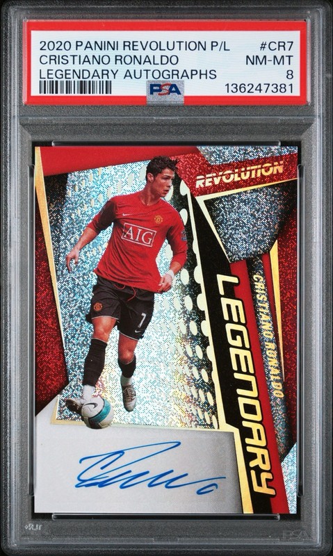 2020 Panini Revolution EPL Cristiano Ronaldo Legendary Auto #CR7 PSA 8
