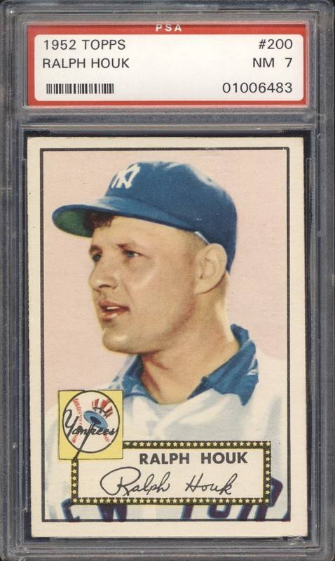 1952 Topps Baseball Ralph Houk ROOKIE #200 PSA 7 NEW YORK YANKEES NM (SET BREAK)