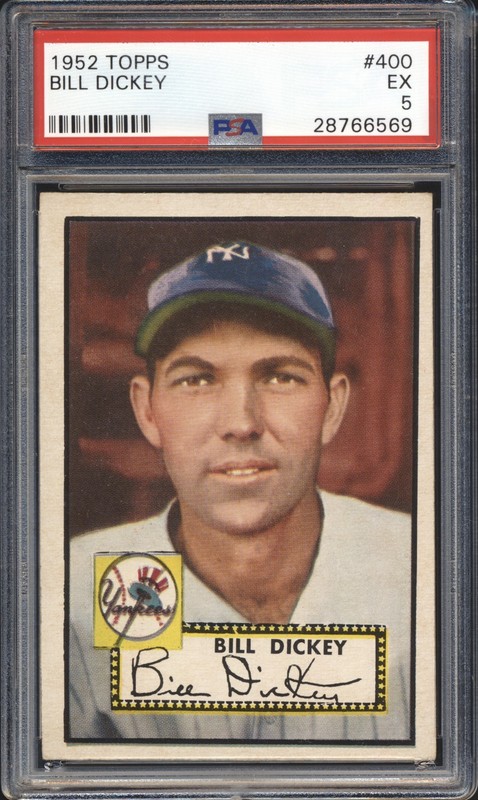 1952 Topps Baseball Bill Dickey #400 PSA 5 YANKEES EX High Number HOF  SET BREAK