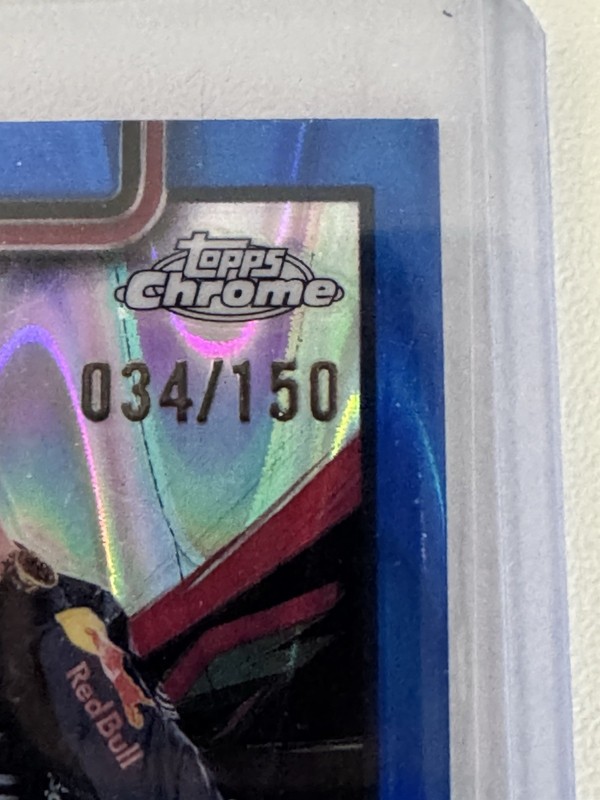 Max Verstappen 2025 Topps Chrome F1 Blue Refractor 034/150 view 2