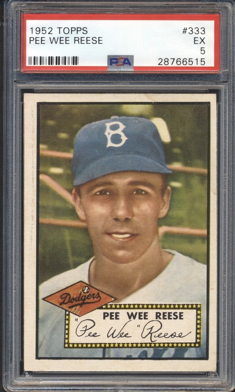 1952 Topps Baseball Pee Wee Reese #333 PSA 5 DODGERS HOF High Number (SET BREAK)