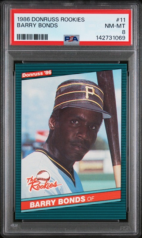 1986 Donruss The Rookies Barry Bonds #11 Rookie PSA 8 Pirates NEW SLAB