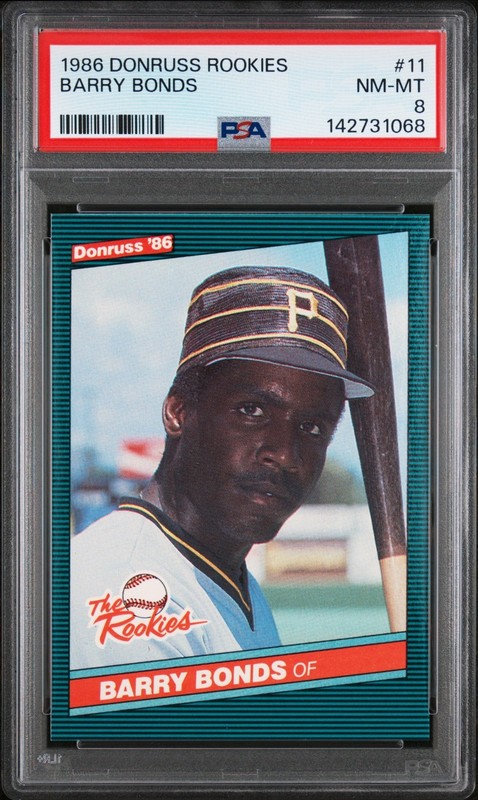 1986 Donruss The Rookies Barry Bonds #11 Rookie PSA 8 Pirates NEW SLAB