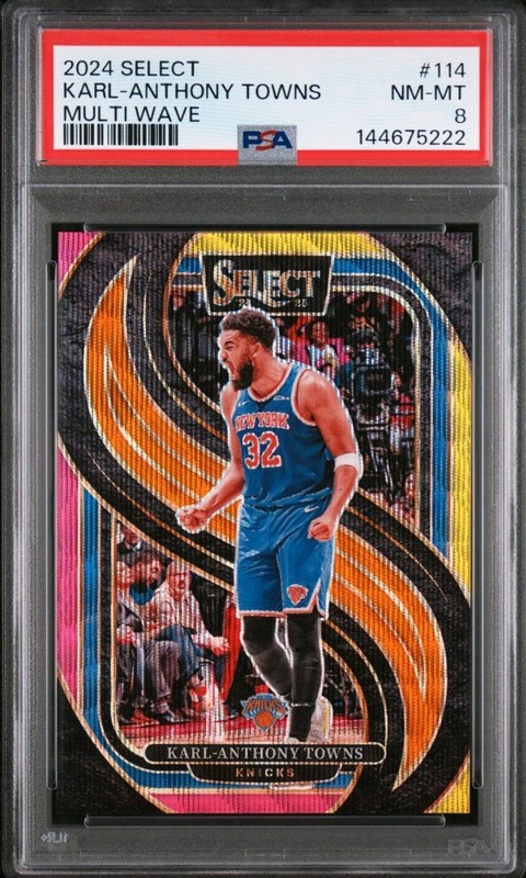 2024 KARL ANTHONY TOWNS PSA 8 PANINI SELECT MULTI WAVE NY KNICKS #'d /20 