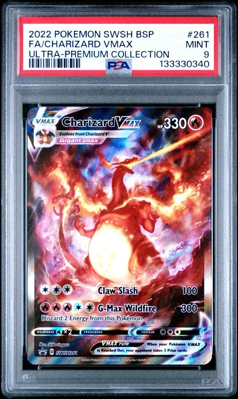 Pokemon PSA 9 Charizard VMAX Promo 2022 SWSH261 Ultra Premium Collection English
