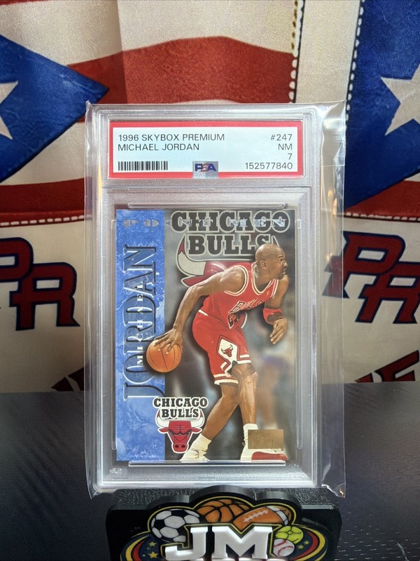 1996-97 Skybox Premium Michael Jordan #247 PSA 7 NM Pointmen Bulls HOF
