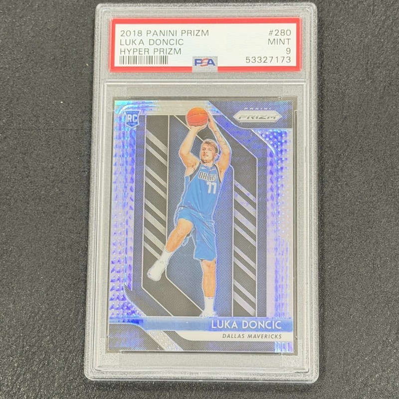 Luka Doncic 2018-19 Panini Prizm Hyper Prizms RC #280 Dallas Mavericks PSA 9